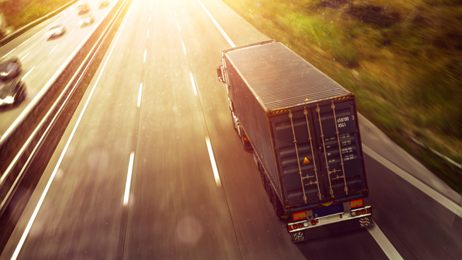 Truck driving on the highway