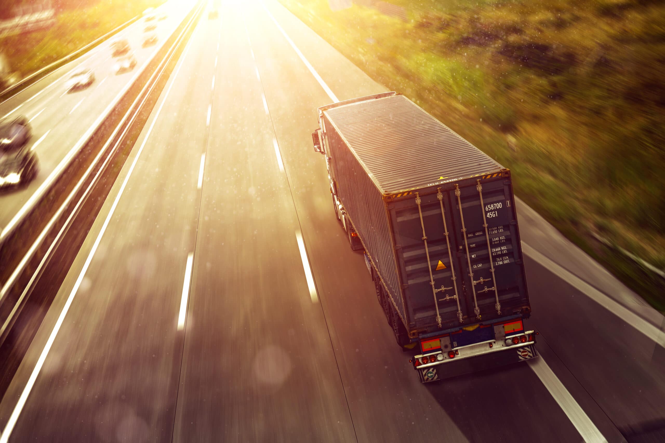 Truck driving on the highway