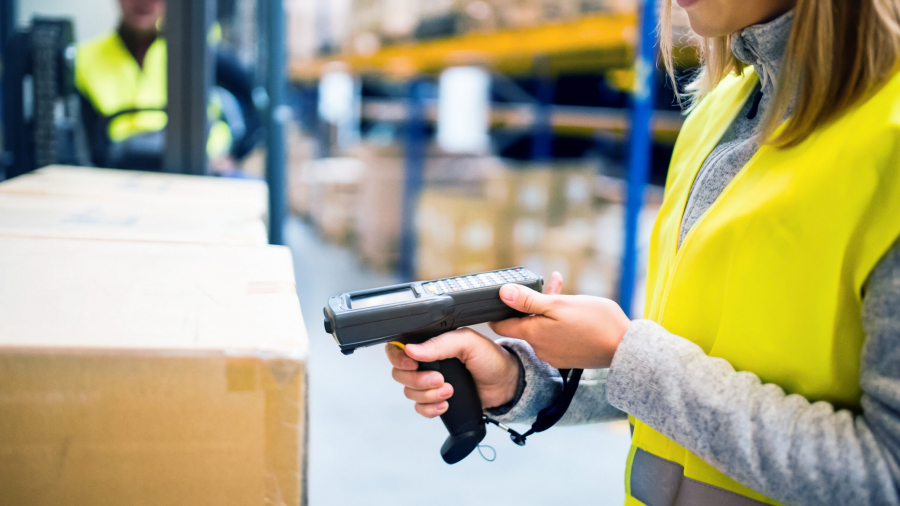 warehouse worker with scanner