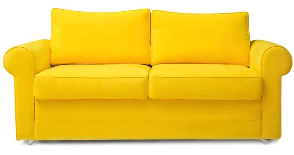yellow couch purchased on a microsoft dynamics 365 for retail mobile app