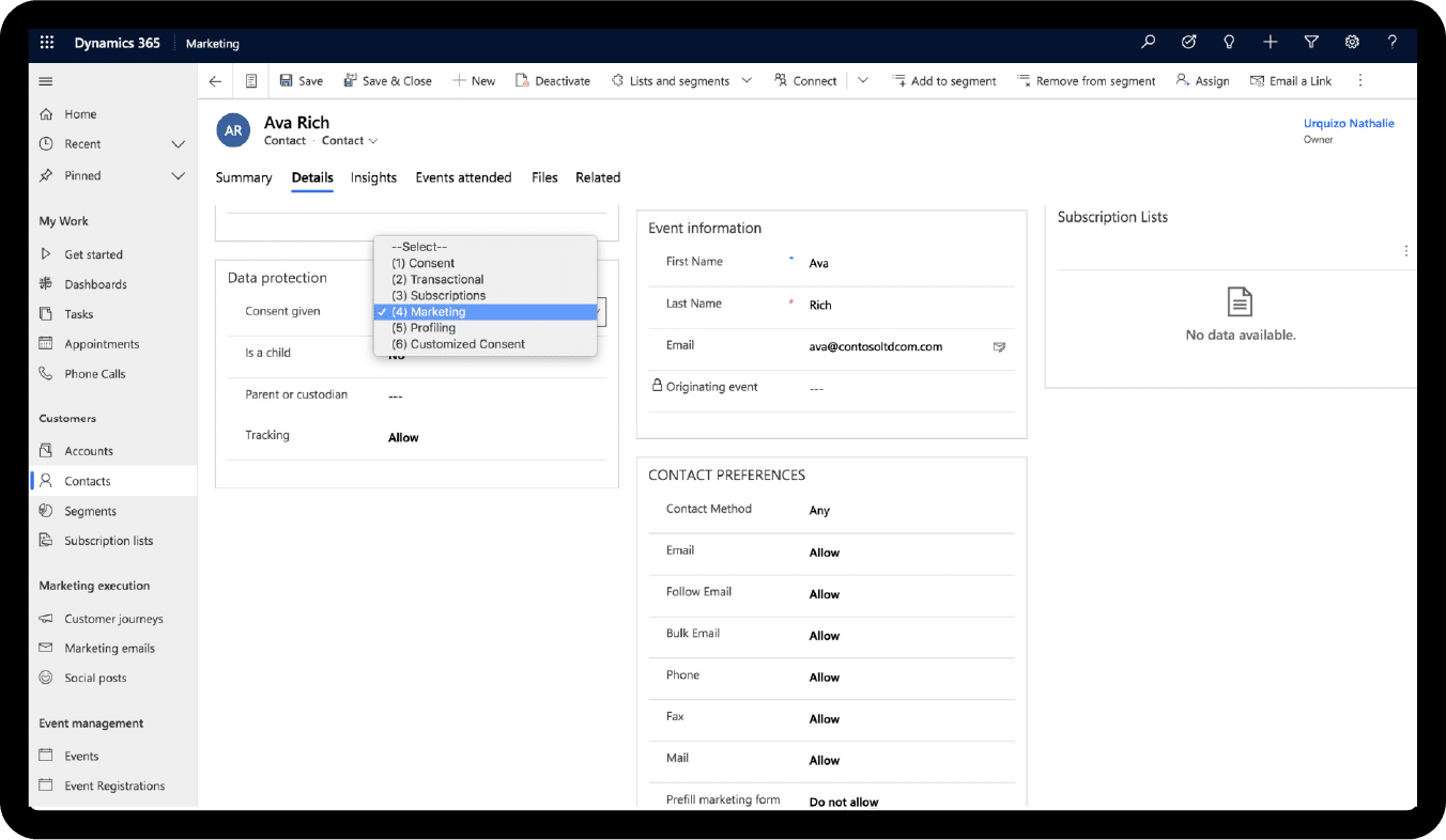 dynamics 365 marketing on the dynamics 365 appscreen