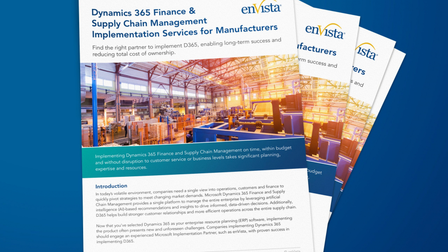 Dynamics 365 Finance & Supply Chain Management Implementation Services for Manufacturers