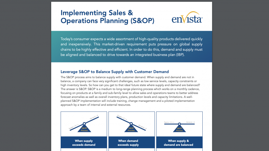 enVista S&OP Data Sheet