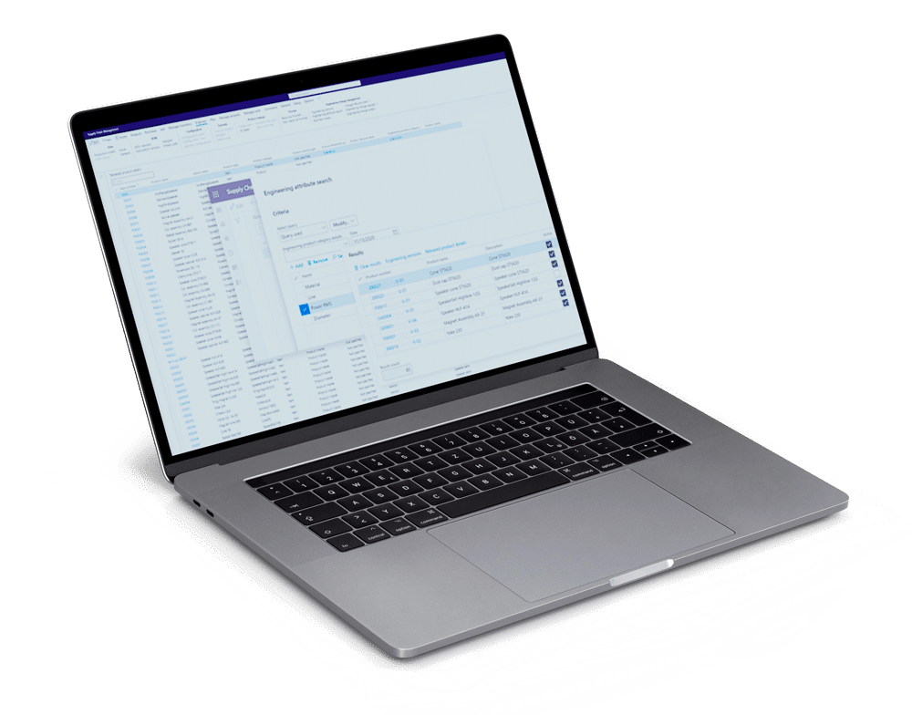 dynamics 365 supply chain management on laptop