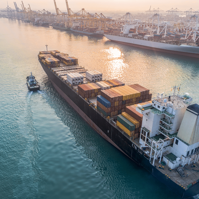 Ship carrying freights