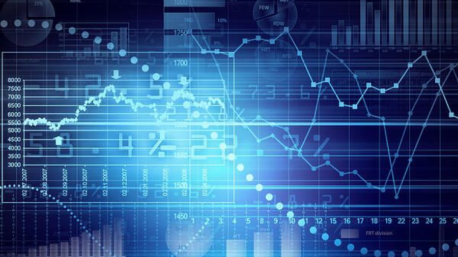 Abstract high tech background with graphs and diagrams