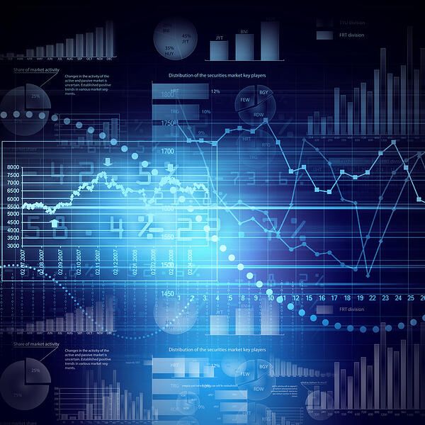Abstract high tech background with graphs and diagrams