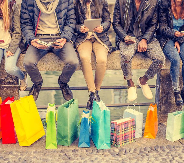 retail shoppers on mobile devices