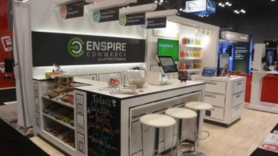 Enspire commerce booth at the NRF