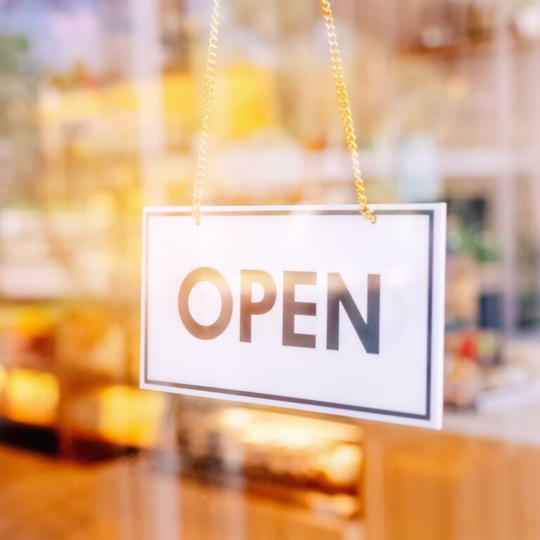 an open sign