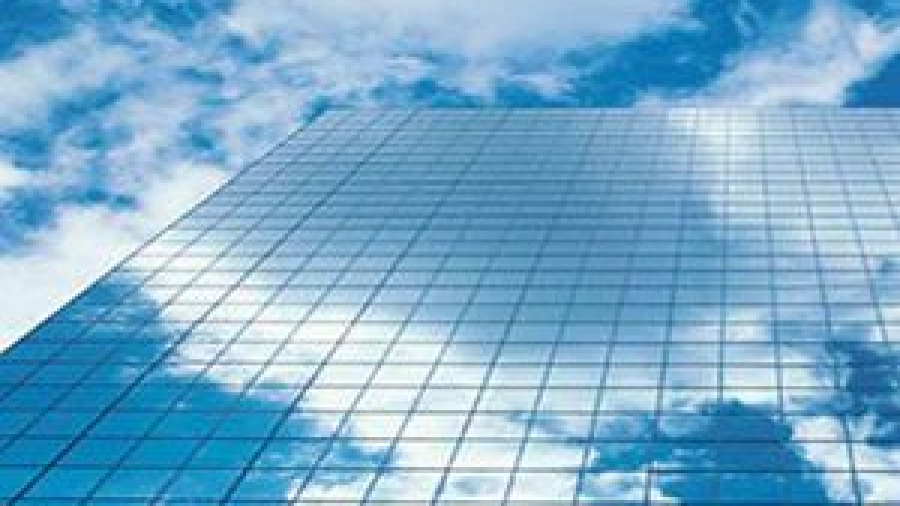 Cloud reflection on a building