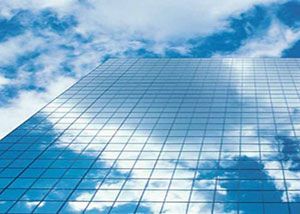 Cloud reflection on a building