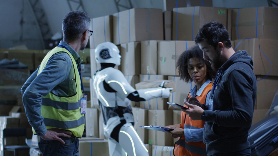A robot doing work for employees
