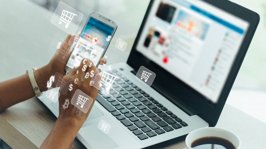network of phone and computer