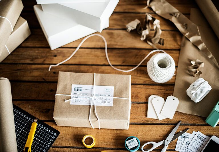 Subscription box being packaged