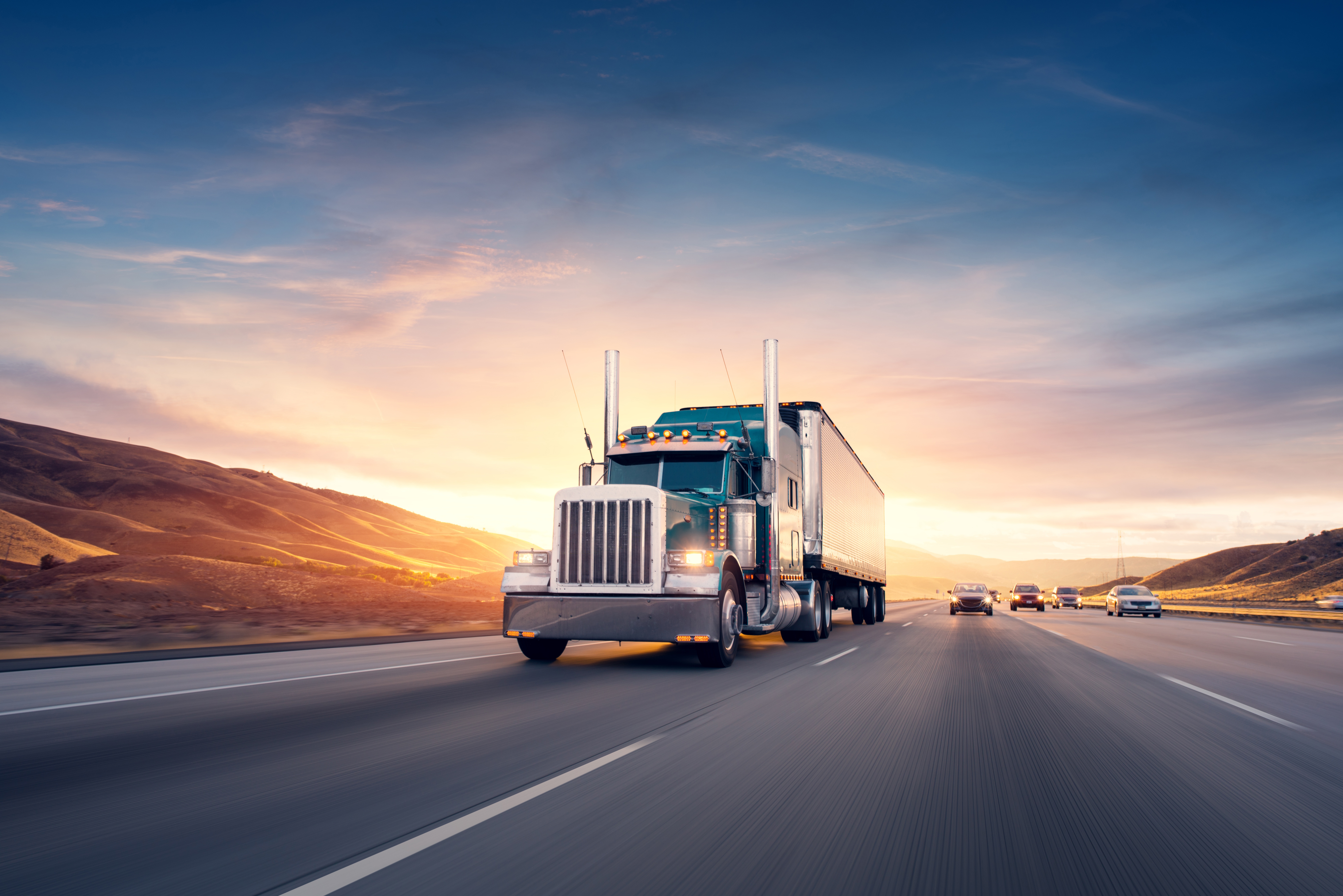 semi truck on highway