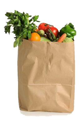 Grocery bag at the end of the supply chain network