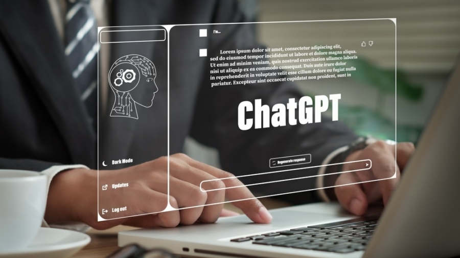Chatgpt,Chat,With,Ai,Or,Artificial,Intelligence.,Young,Businessman,Chatting