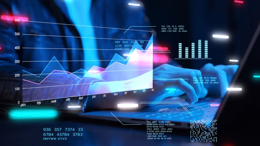 Business,Finance,Data,Analytics,Graph,Chart,Report,,Man,Using,Laptop