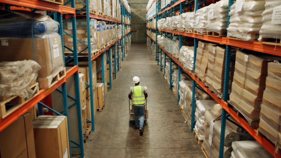 Warehouse,,Shipping,And,Man,Walking,In,A,Distribution,,Freight,And