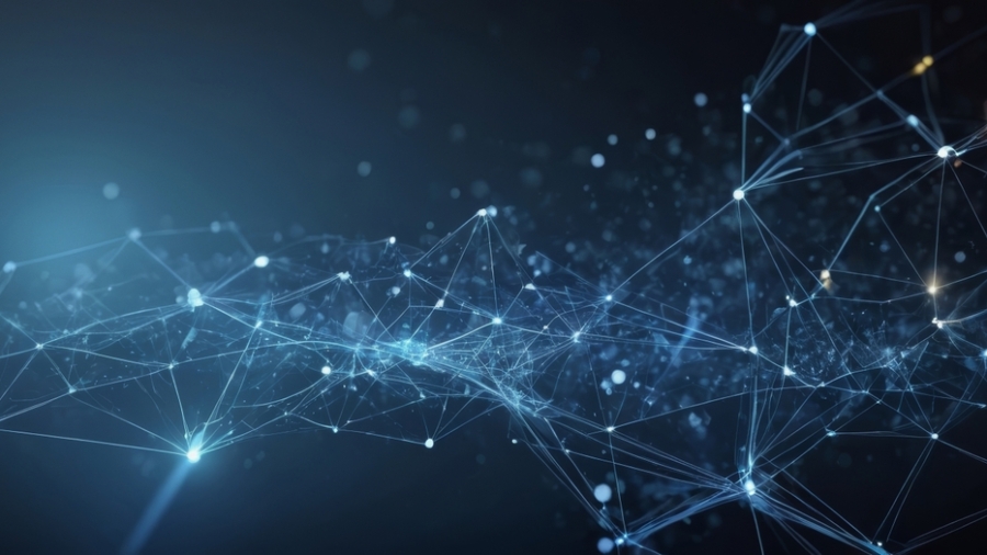 Dark,Blue,Tech,Background,Featuring,A,Glowing,Network,Design.,Modern