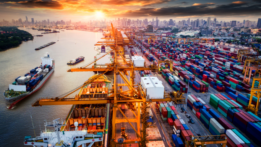 Logistics,And,Transportation,Of,Container,Cargo,Ship,And,Cargo,Plane