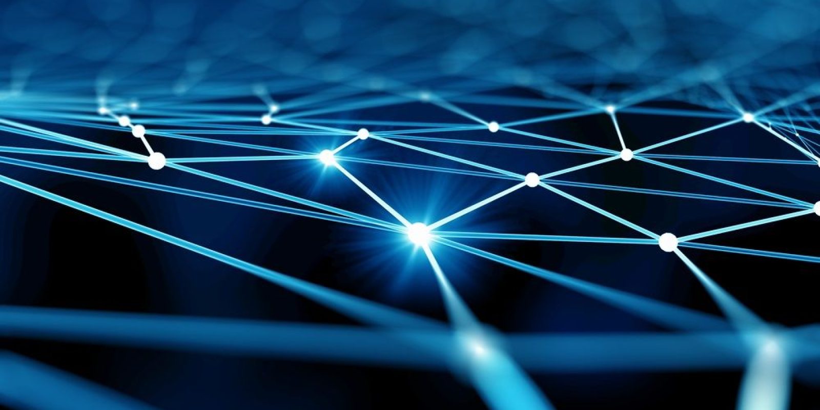 Blue virtual technology background with lines and grids