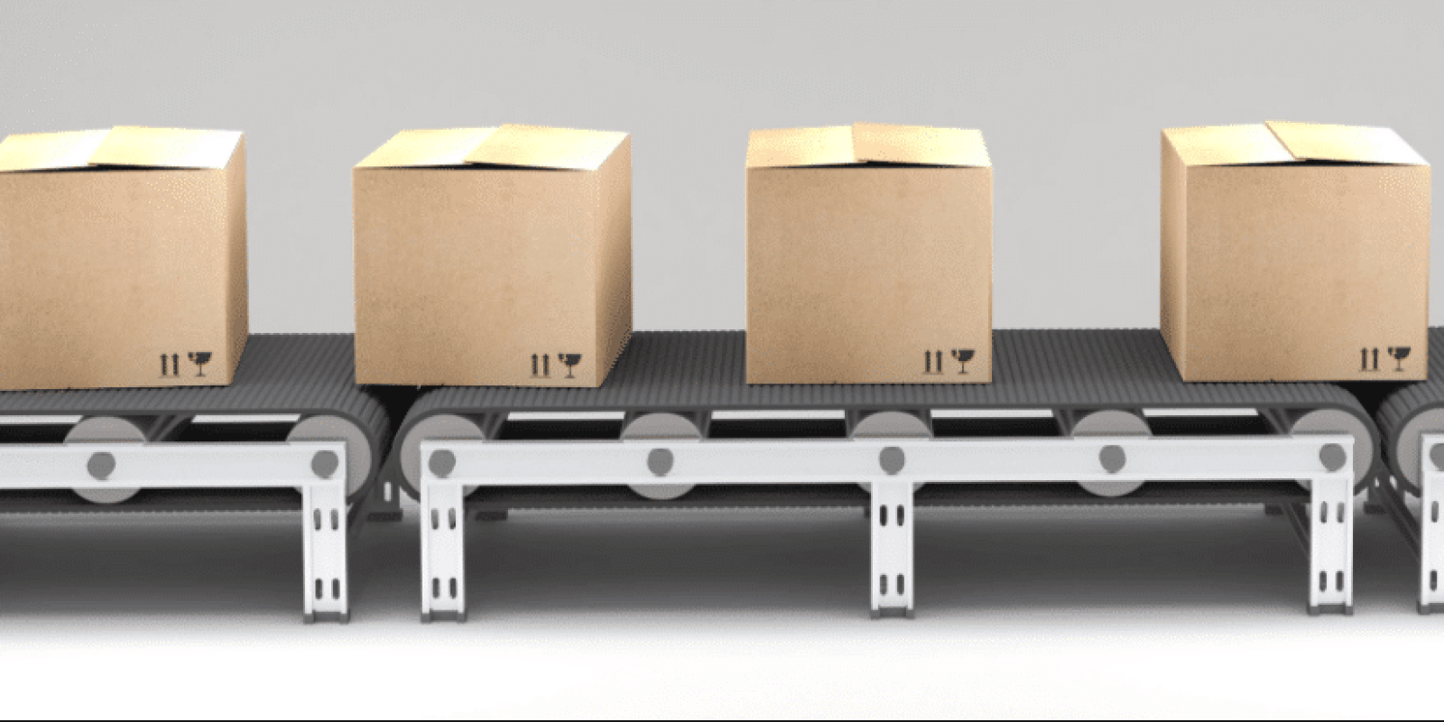 Boxes on a conveyor belt