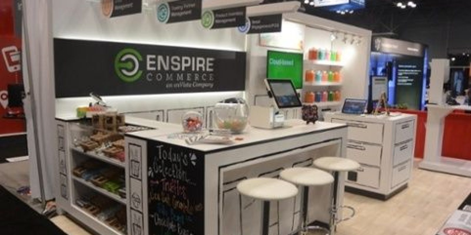 Enspire commerce booth at the NRF