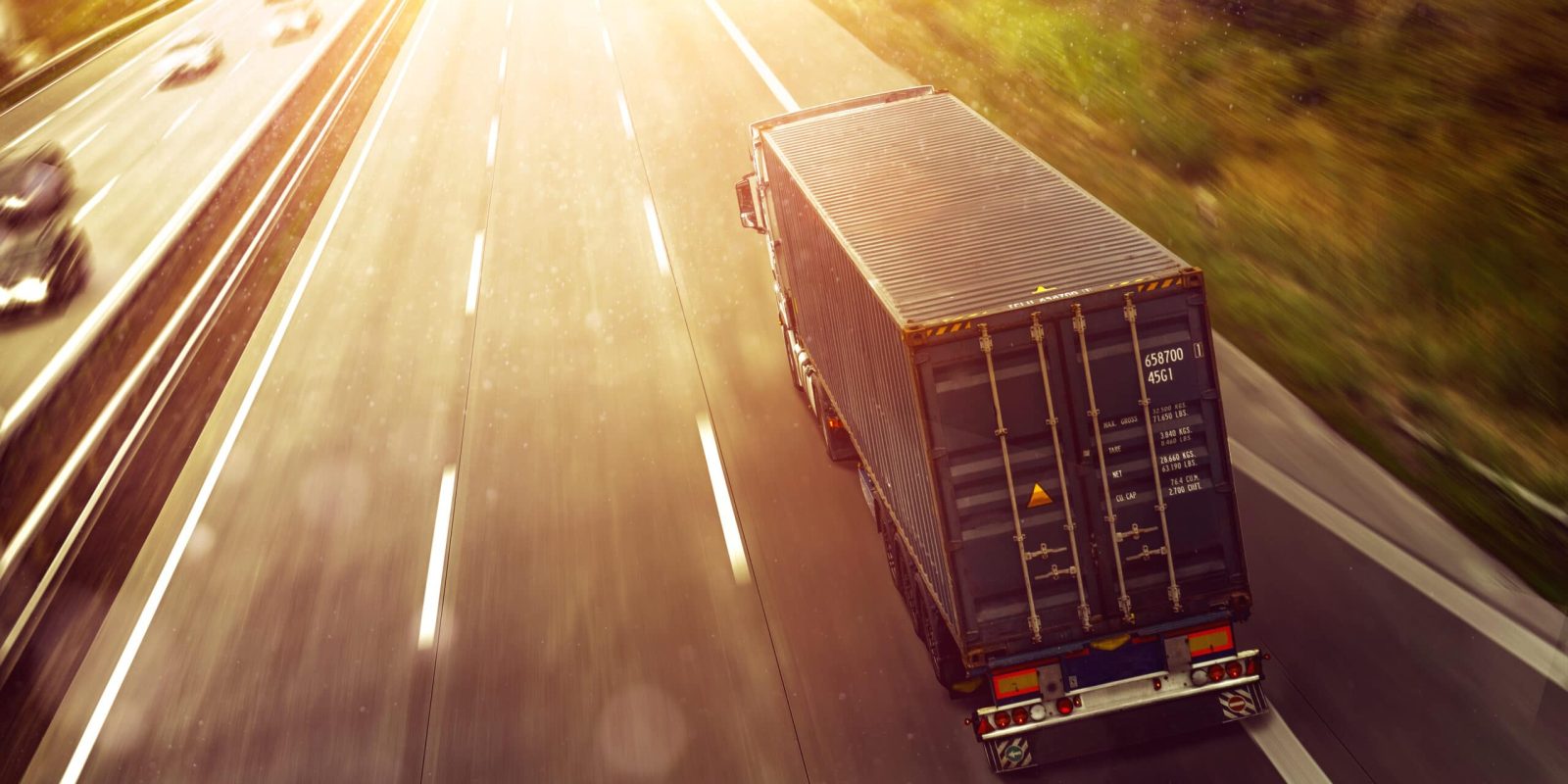 Truck driving on the highway