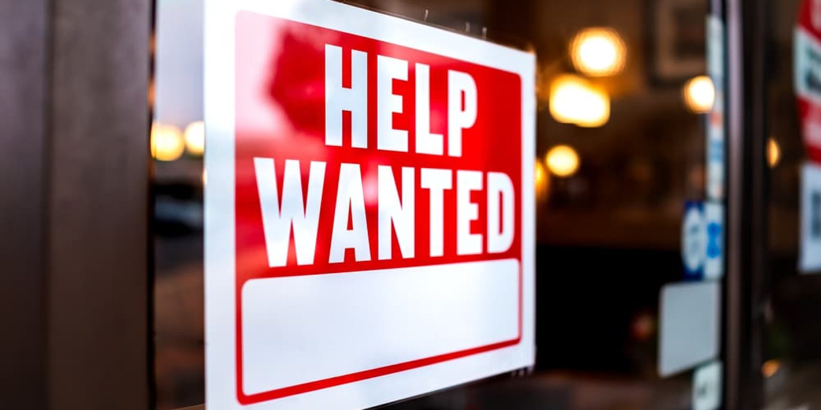 Sign,Text,Closeup,For,Help,Wanted,With,Red,And,White