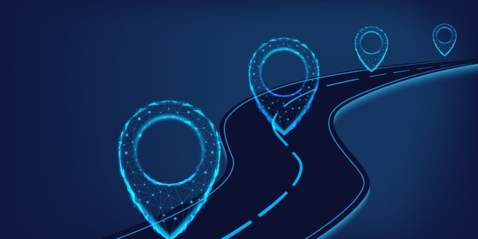 Navigation,Concept.,Logistic,Concept.,Road,With,Polygonal,Pointers.,Blue,Background
