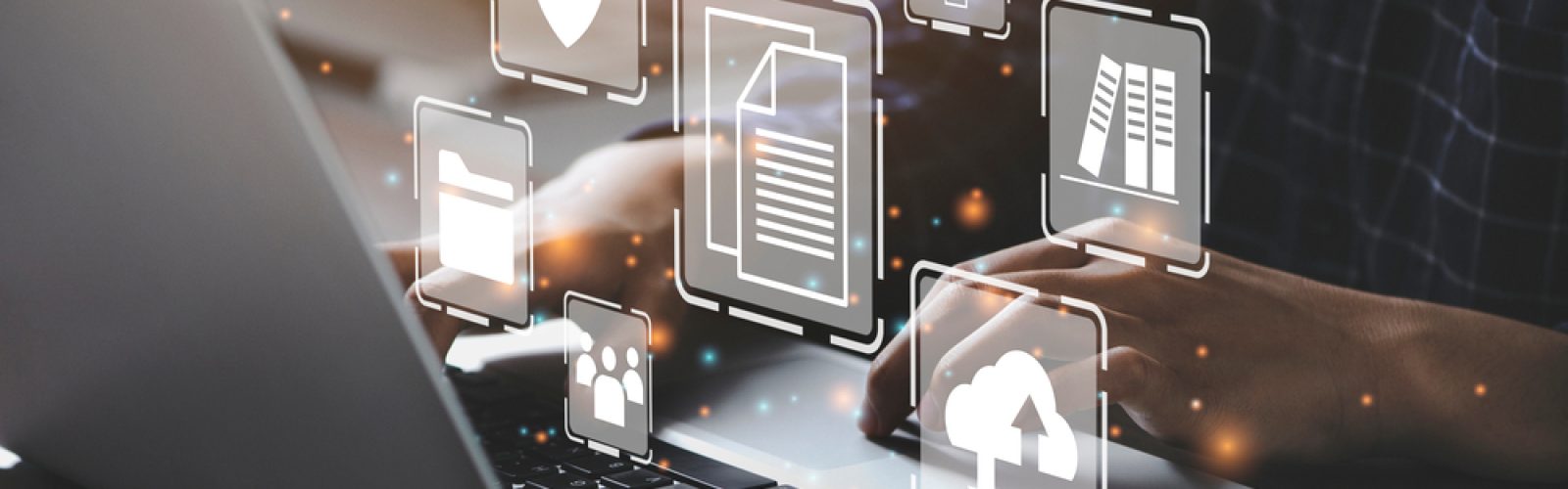 Businessman,Using,A,Computer,To,Document,Management,Concept,,Online,Documentation