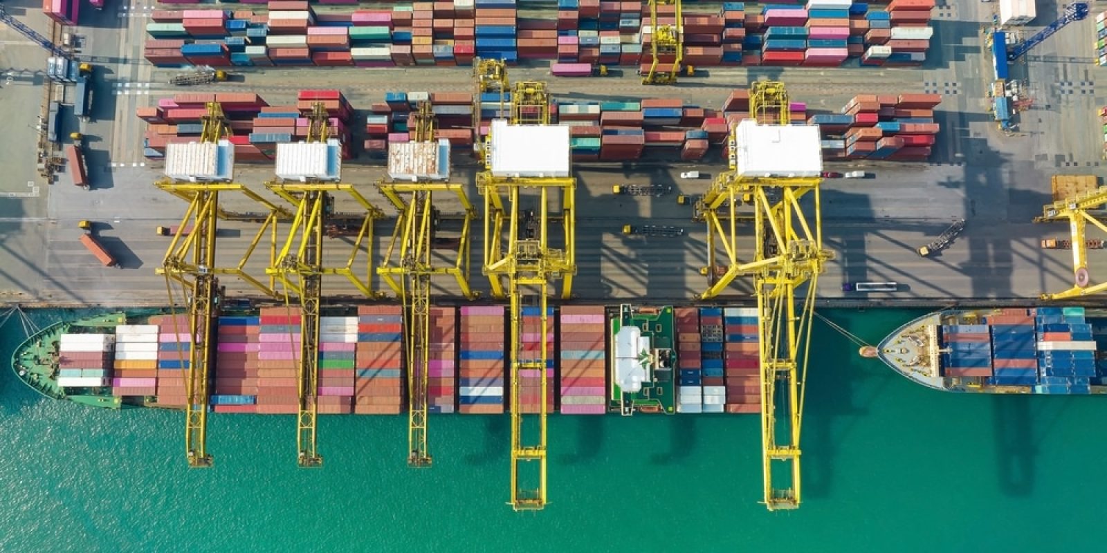 Aerial,View,Of,Shipping,Industry,Which,The,Business,Of,Habor
