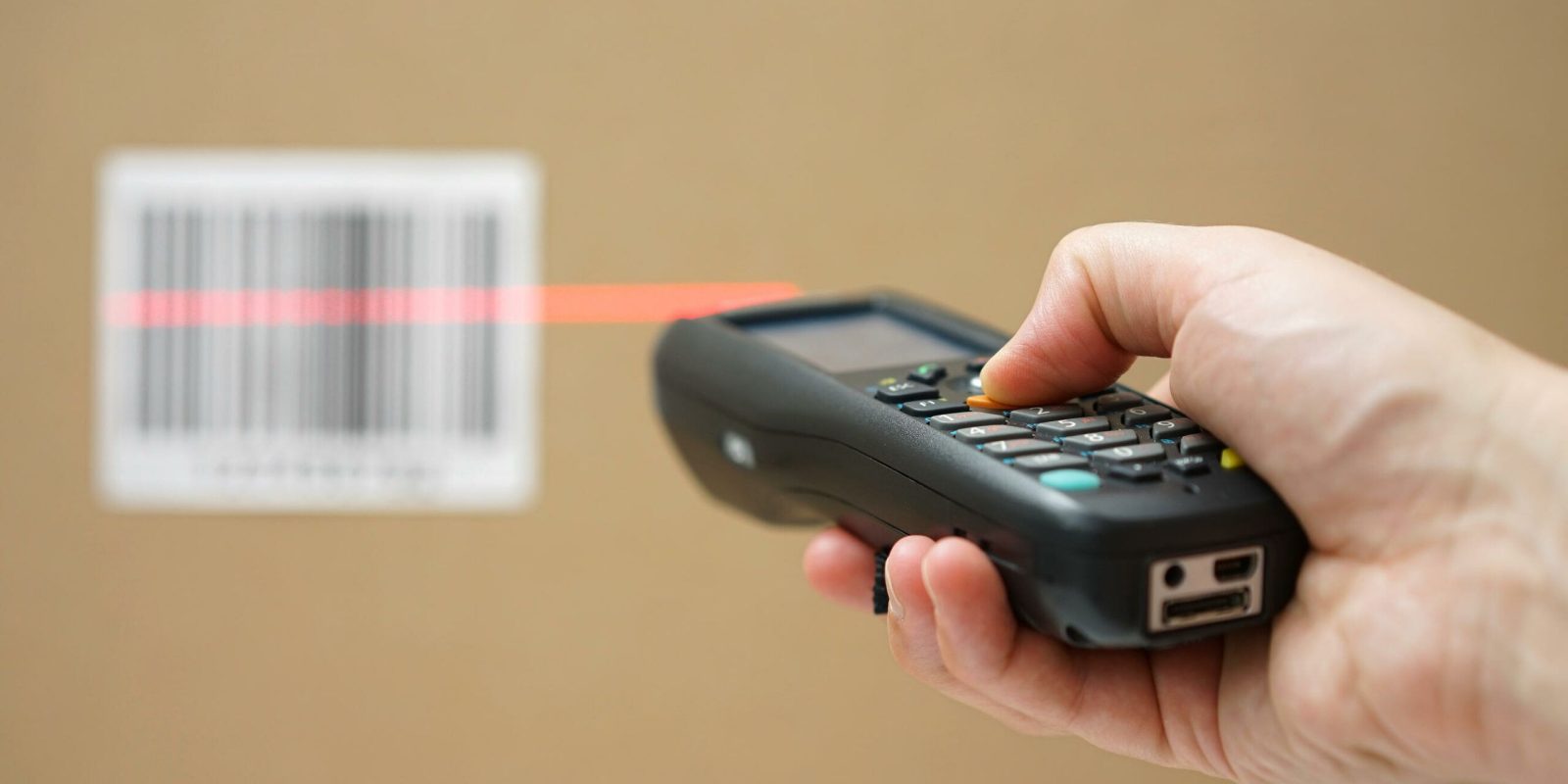 A barcode being scanned
