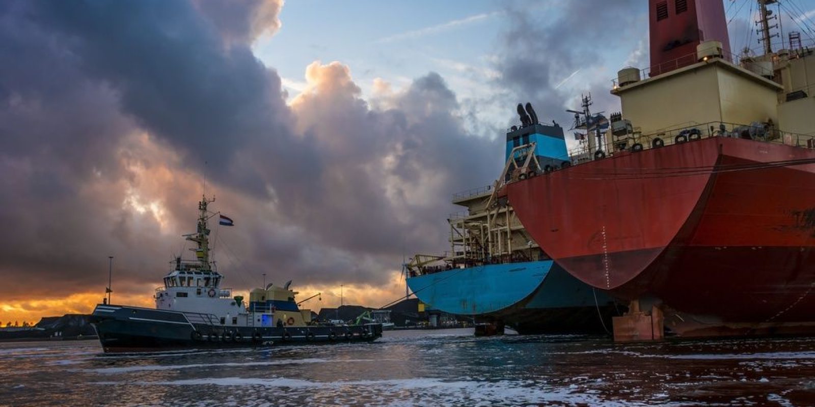 Ships in the ocean