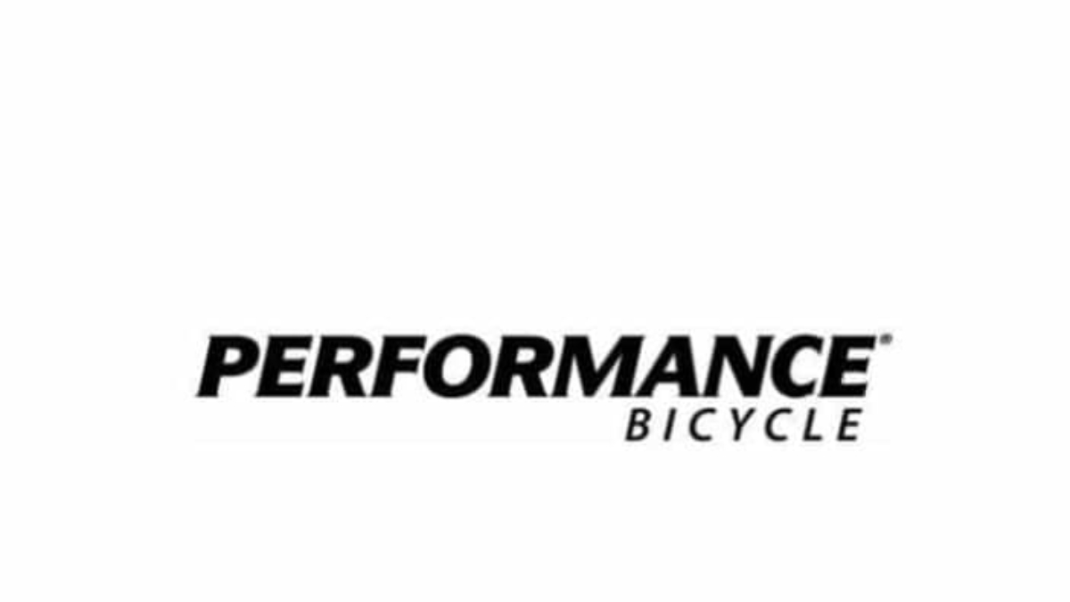 Logo with the words PERFORMANCE BICYCLE in bold black letters on a white background.