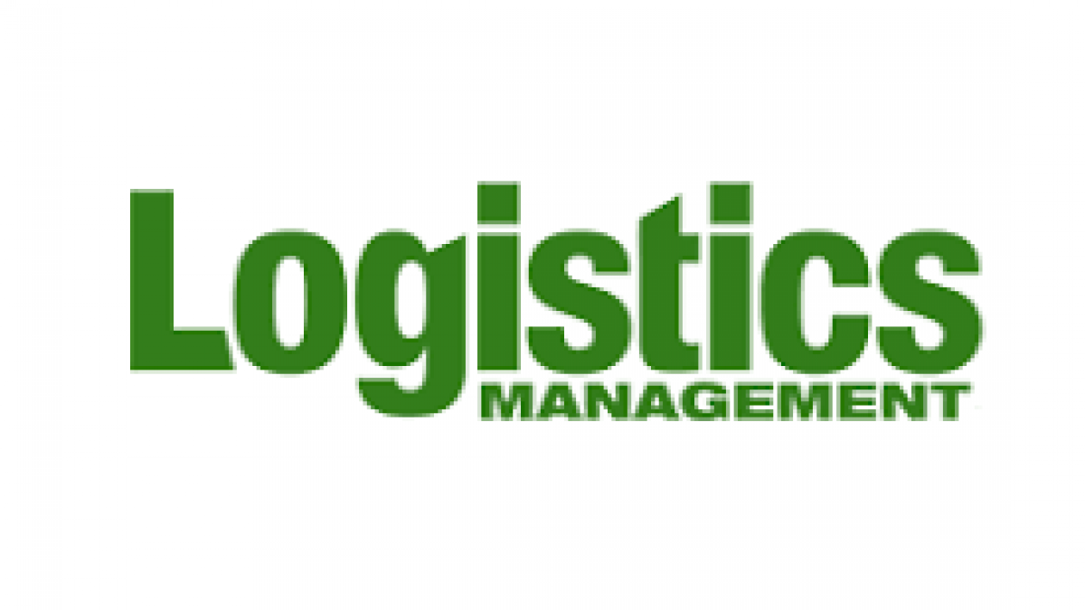The image shows the words Logistics MANAGEMENT in bold green text, with Logistics in larger font above MANAGEMENT on a white background.