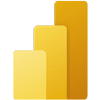 A logo with three vertical bars of varying heights in shades of yellow and orange, resembling a power platform bar chart, on a light background.