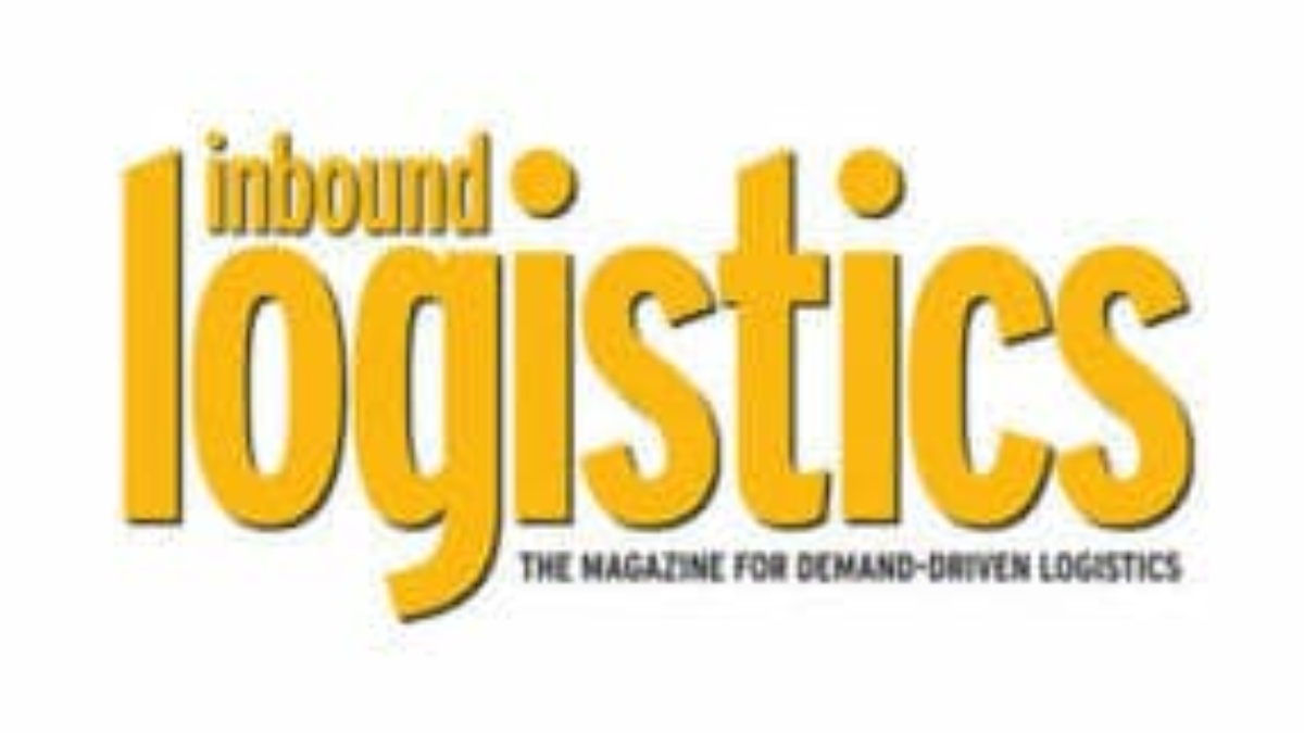 Logo for Inbound Logistics in large yellow letters, with the tagline The Magazine for Demand-Driven Logistics in smaller black text underneath.