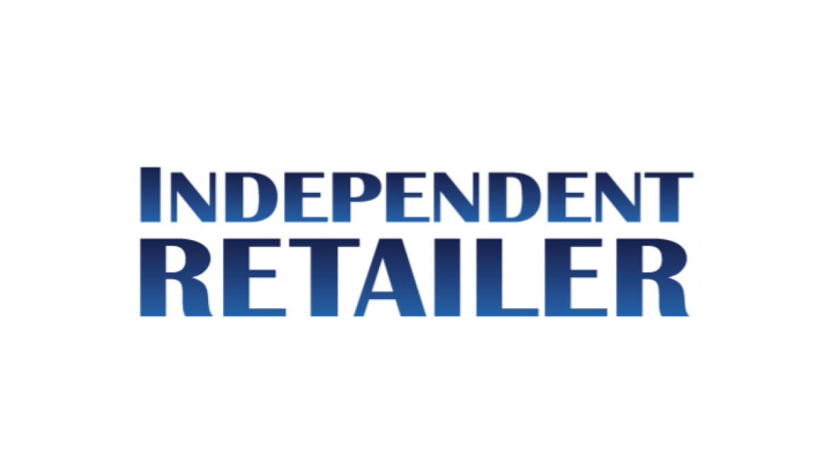 The image displays the words INDEPENDENT RETAILER in bold, blue gradient uppercase letters on a white background.