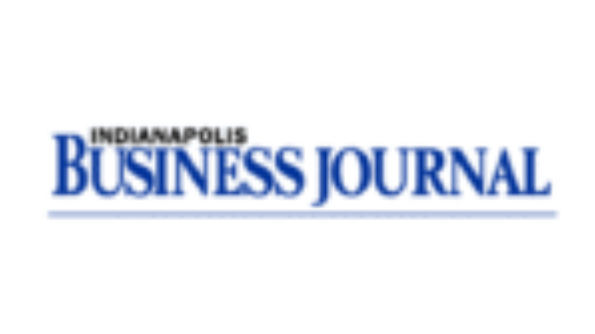 Logo of the Indianapolis Business Journal with INDIANAPOLIS in smaller black text above BUSINESS JOURNAL in large blue uppercase letters, with a thin blue horizontal line underneath.