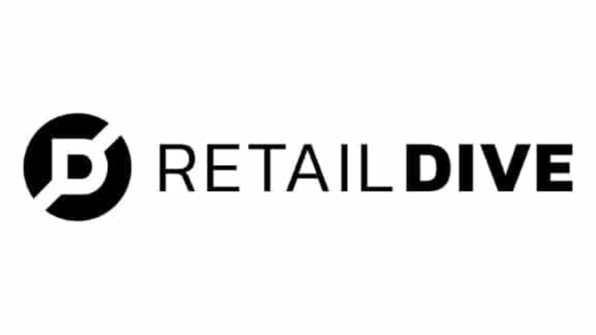 The image features the Retail Dive logo, with a bold, stylized D inside a black circle to the left and the words RETAIL DIVE in black, uppercase letters to the right.