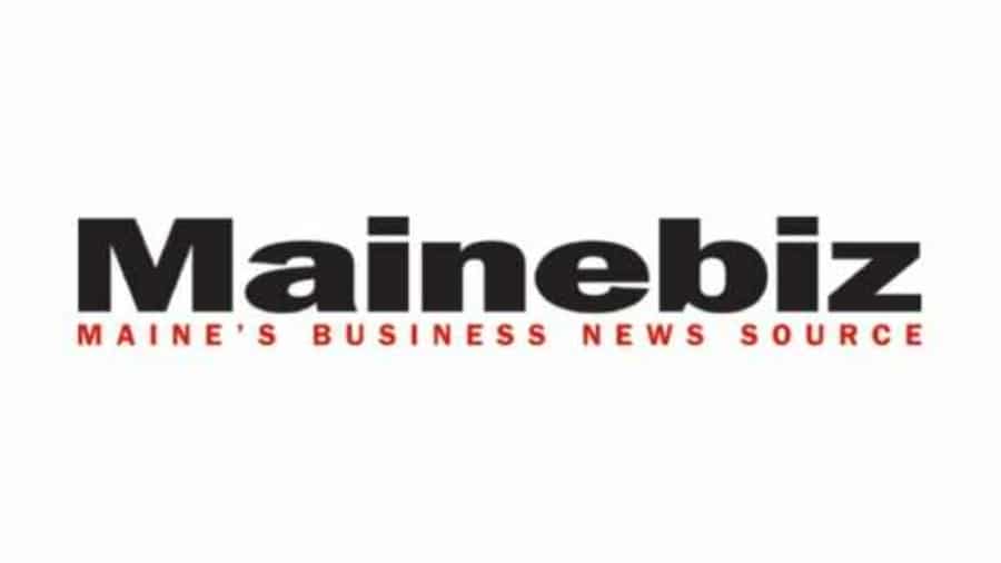 The image features the Mainebiz logo with Mainebiz in bold black letters and the tagline Maines Business News Source in red capital letters underneath.