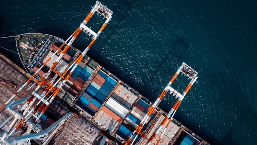 Commercial,Port,In,Black,Sea,Load,,Unloading,Cargo,From,Container