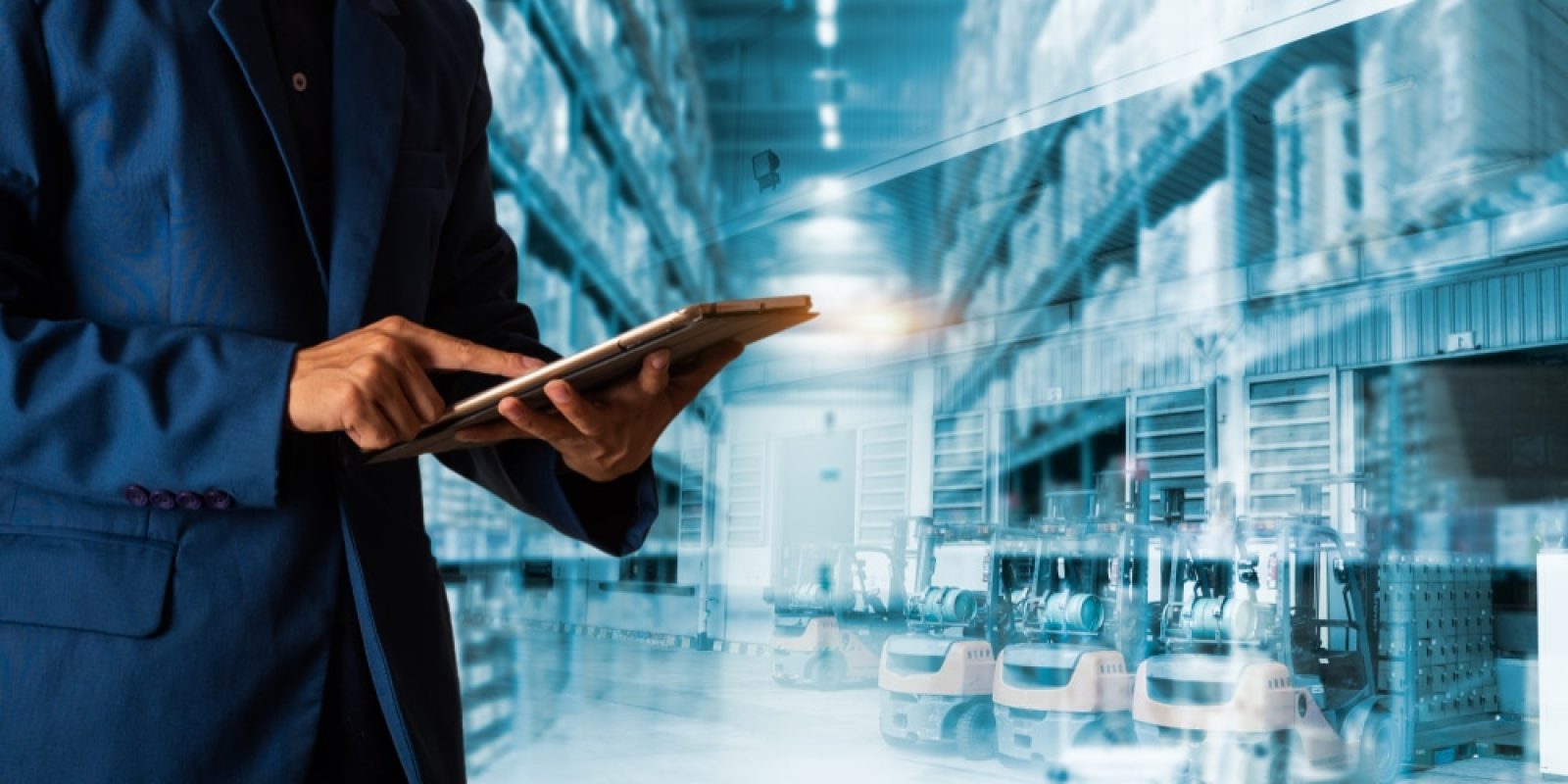 a supply chain planning consultant types on an ipad
