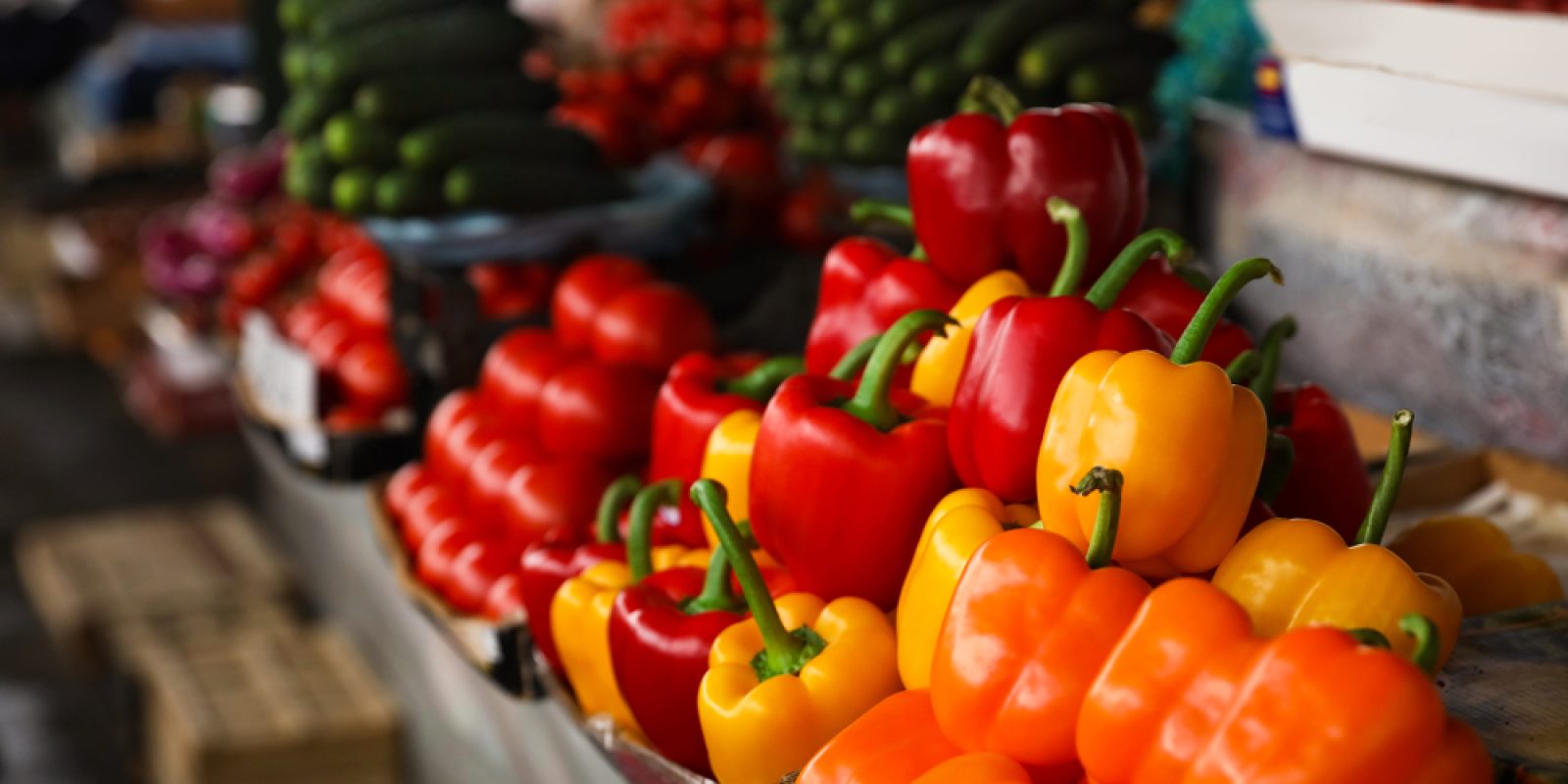 Grocery store with fresh vegetables